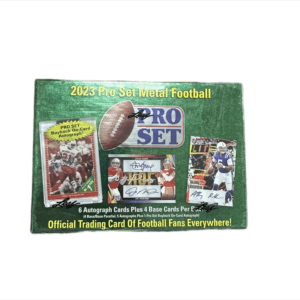 2023 Leaf Pro Set Metal Football Trading Cards box displayed with a transparent background