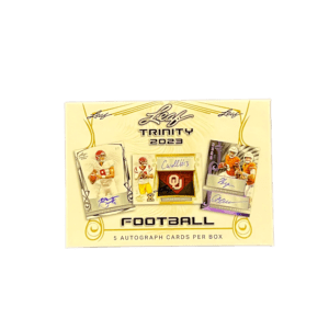 2023 Leaf Trinity Football Trading Cards box displayed with transparent background